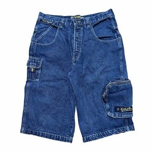 Vintage Y2K Paco Sport Baggy Denim Cargo Shorts Size 34 Skater Hip Hop Grunge